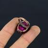 Tree of Life Lab-Created Ruby Gemstone Copper Wire Wrapped Handmade Jewelry Ring For Her