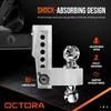 Adjustable Aluminum Tow Hitch for 2-Inch Receiver, 6-Inch Drop/Rise, 12,500 LBS GTW with Anti-Theft Locking Pins