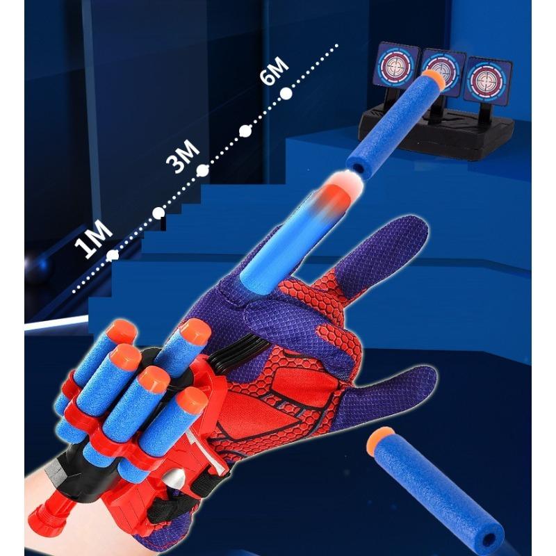7pcs Spider Launcher Toy Glove Web Shooters Halloween Wristband Prop Boys Cosplay Figure Game Christmas Present Toys