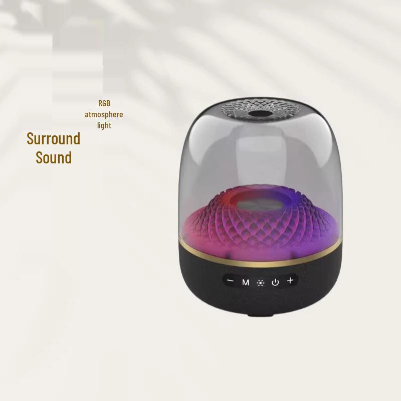 L-98 Fifth Gen Bluetooth Glass Speaker with High-Quality Sound & Subwoofer, Desktop Atmosphere Light
