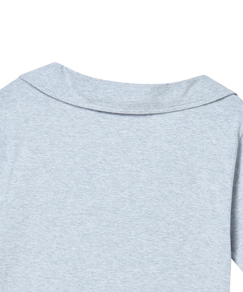 PRENDA Side Cross Polo Top Gray