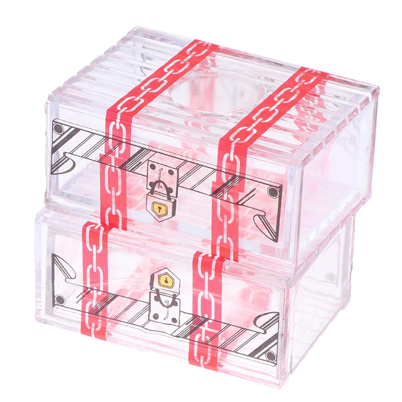 1Pc IQ Box Ostatní nemohou otevřít průhlednou krabici Magic Trick Secret Drawer Toys