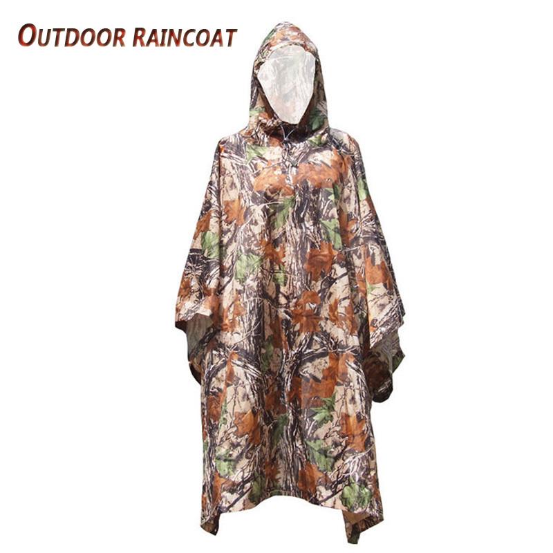 Multifunctional Military Impermeable Camo Raincoat Waterproof Rain Cover Outwear