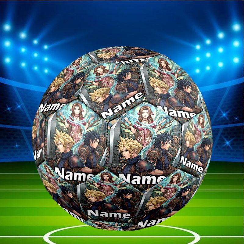 Custom Name Personalized Final Fantasy Print Size 5 Soccer Ball Training & Match Football, for Team, Kicking, Gift for Football Enthusiasts