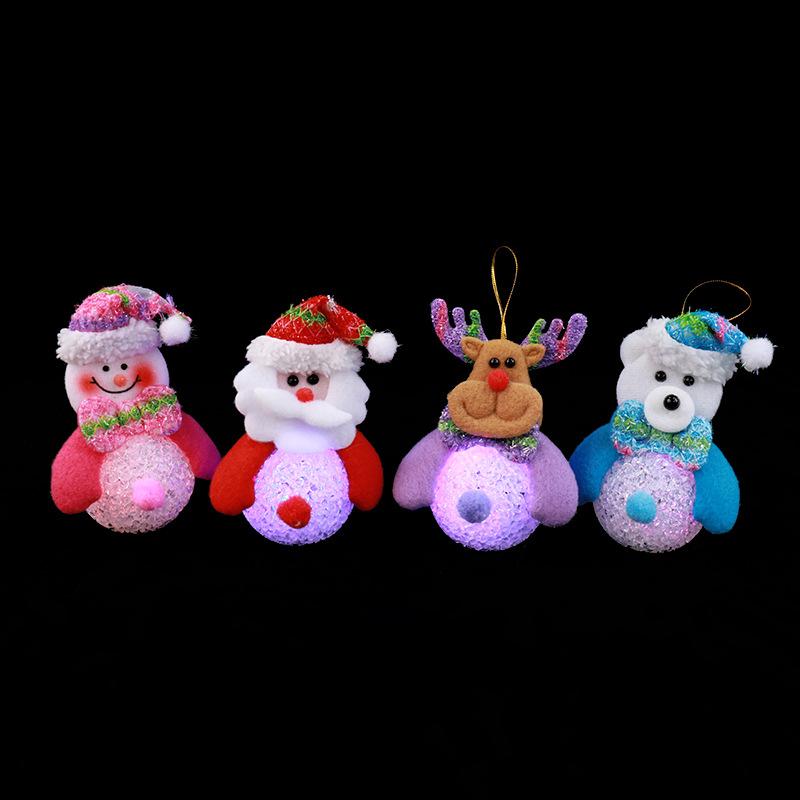 Christmas decorations EVA Santa Claus snowman night light ornaments Christmas tree decoration pendant gift