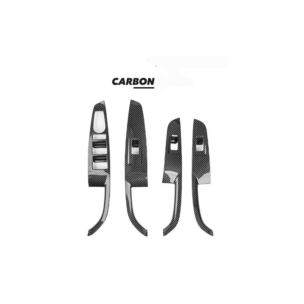 4*For Hyundai I30 I30N LHD LHD/RHD Car Interior Window Control Switch Button Panel Cover Decorative Styling Accessories LHD For Carbon Fiber