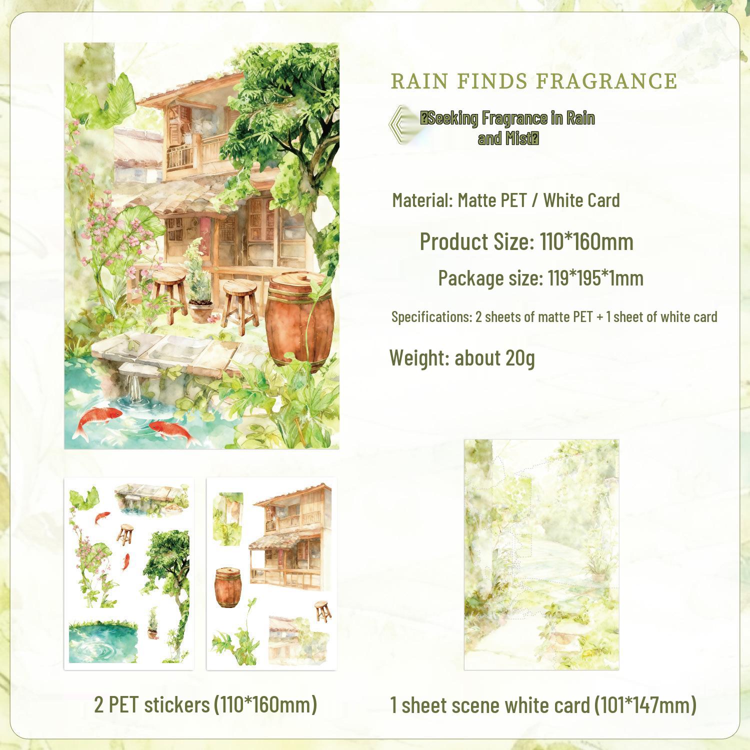 ZABC Frosted PET Scene Stickers – 24 Seasons Series, 3 Sheets/Pack, 12 Retro Styles