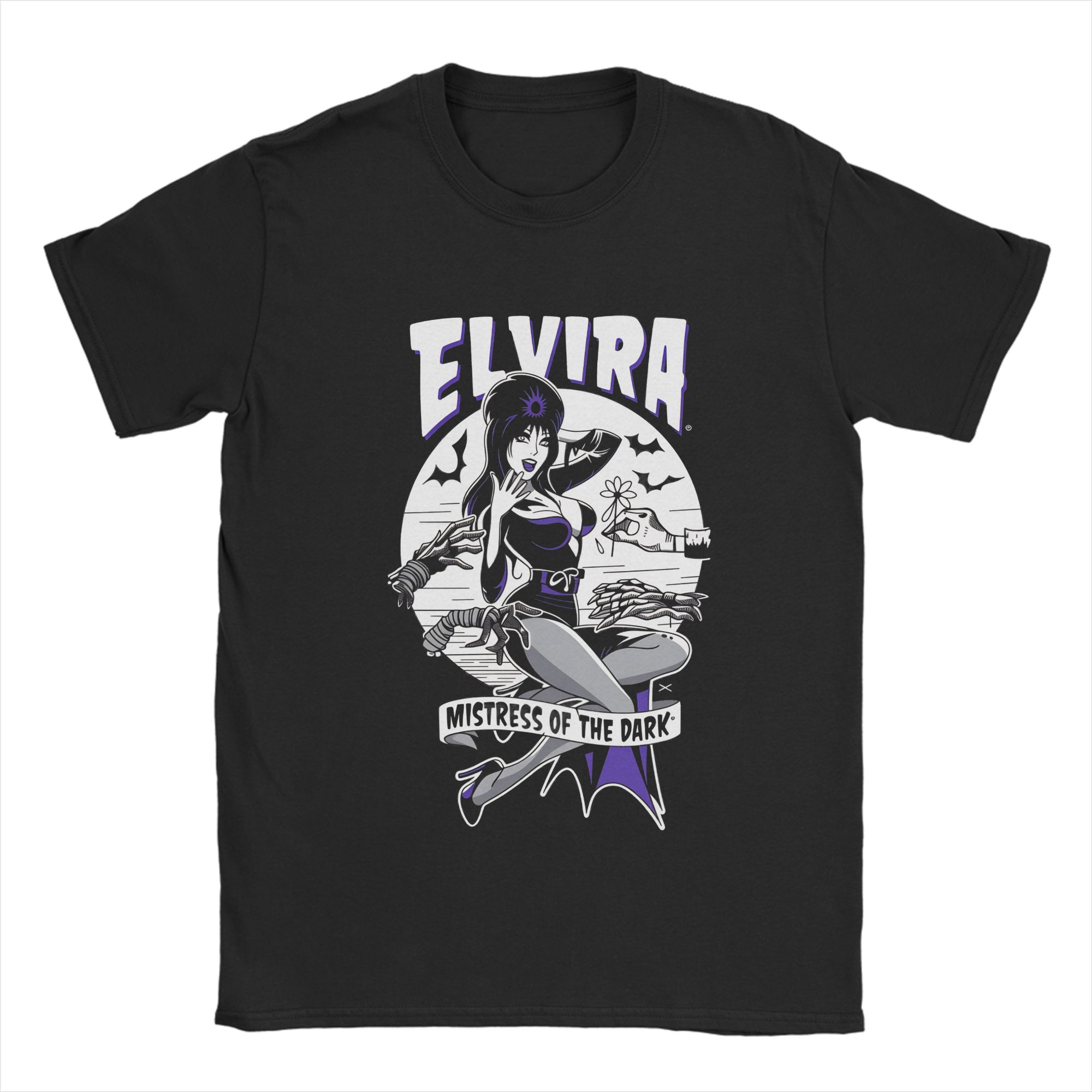 

E-Elviras T Shirt Summer Mistress of The Dark 100 Cotton T Shirts For Men Hipster Casual Tshirt Short Sleeve Vintage Clothing... S разноцветный