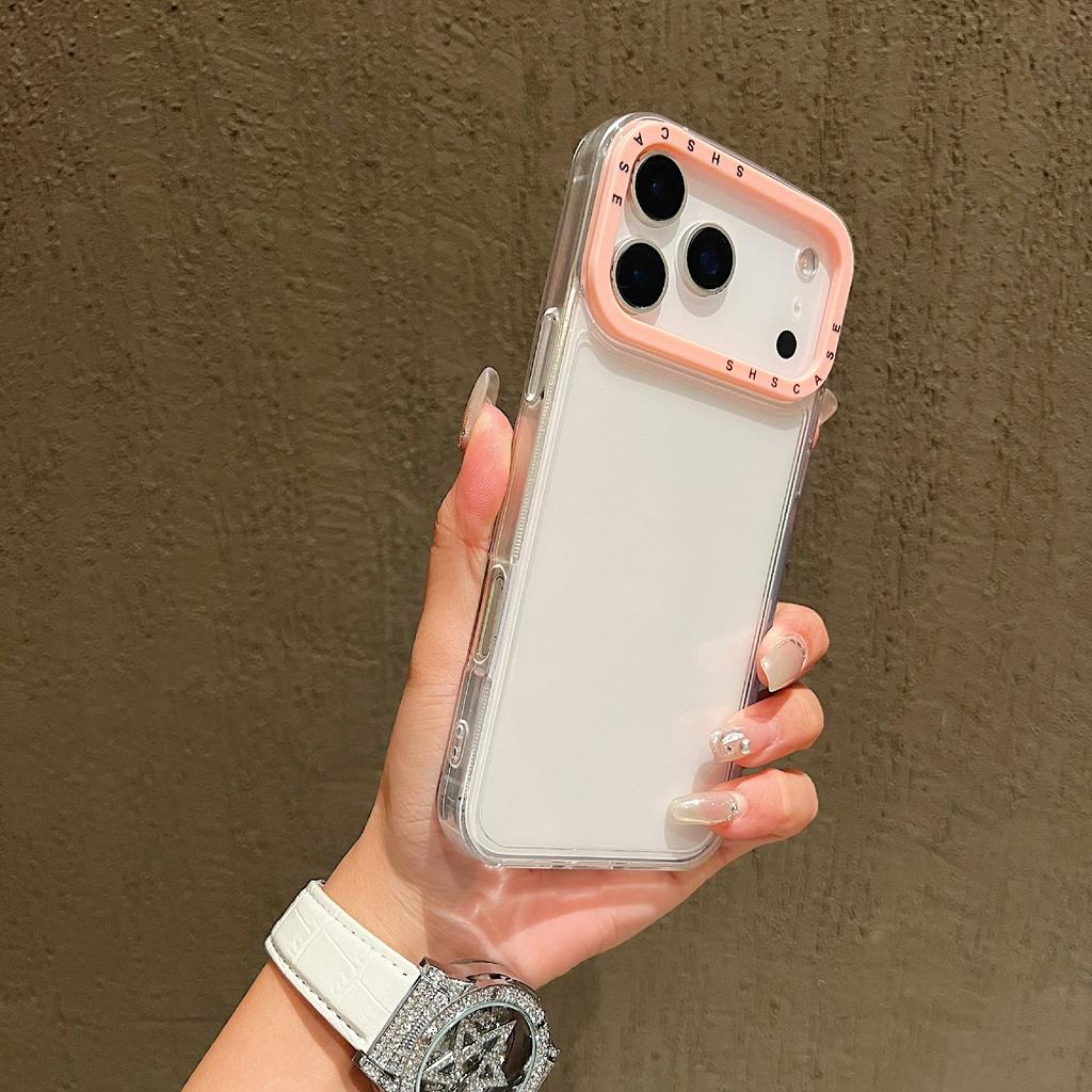 For iPhone 17 Pro Max Case Clear Contrasting Colors Shockproof TPU Phone Back Cover