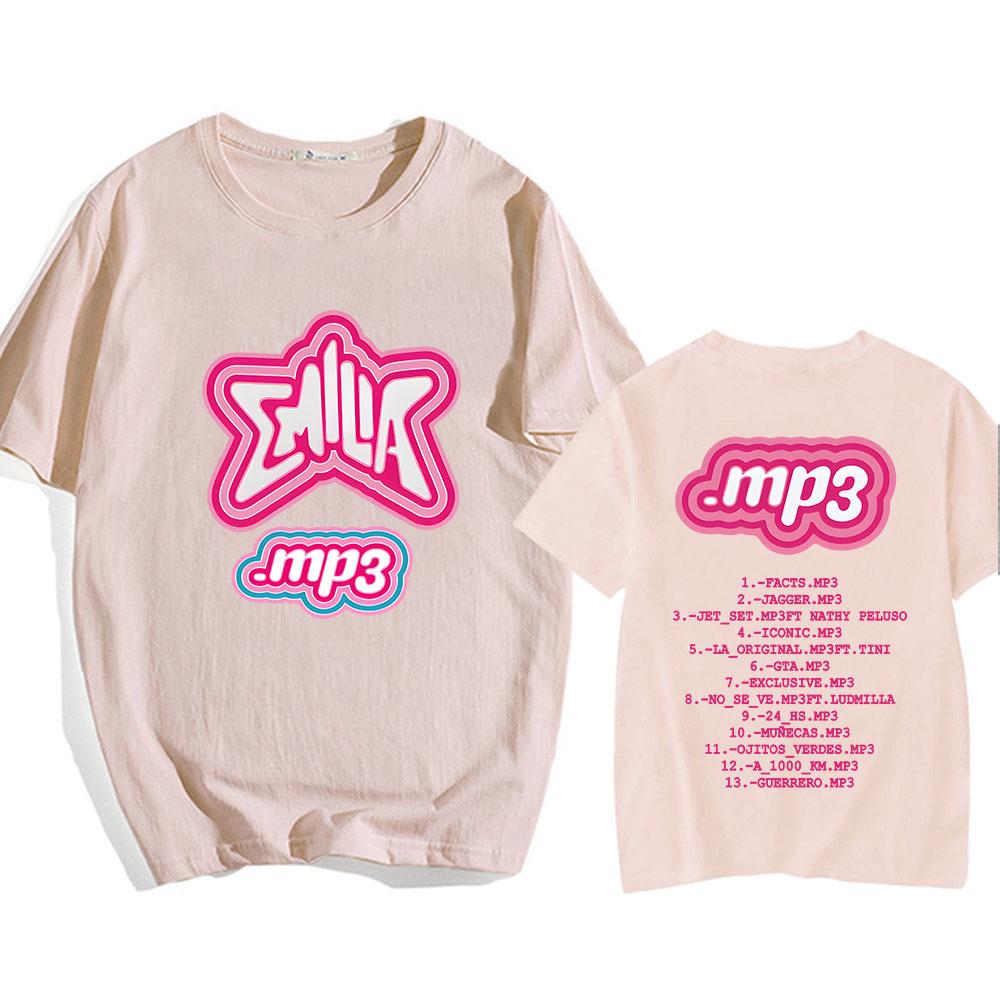 MP3 Emilia Mernes T-shirt Short Sleeve Summer Men Tee-shirt Cotton Soft High Quality Tshirts Camiseta Hombre Round Neck Tees Top