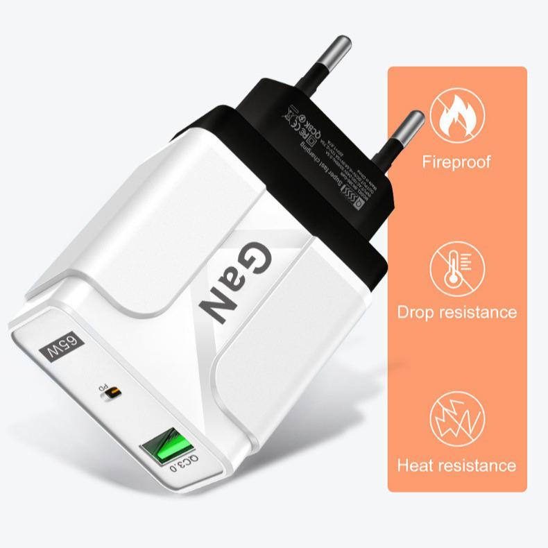 PD33W QC3.0 GaN Multi-Port Fast Charger, 9V/12V European Standard