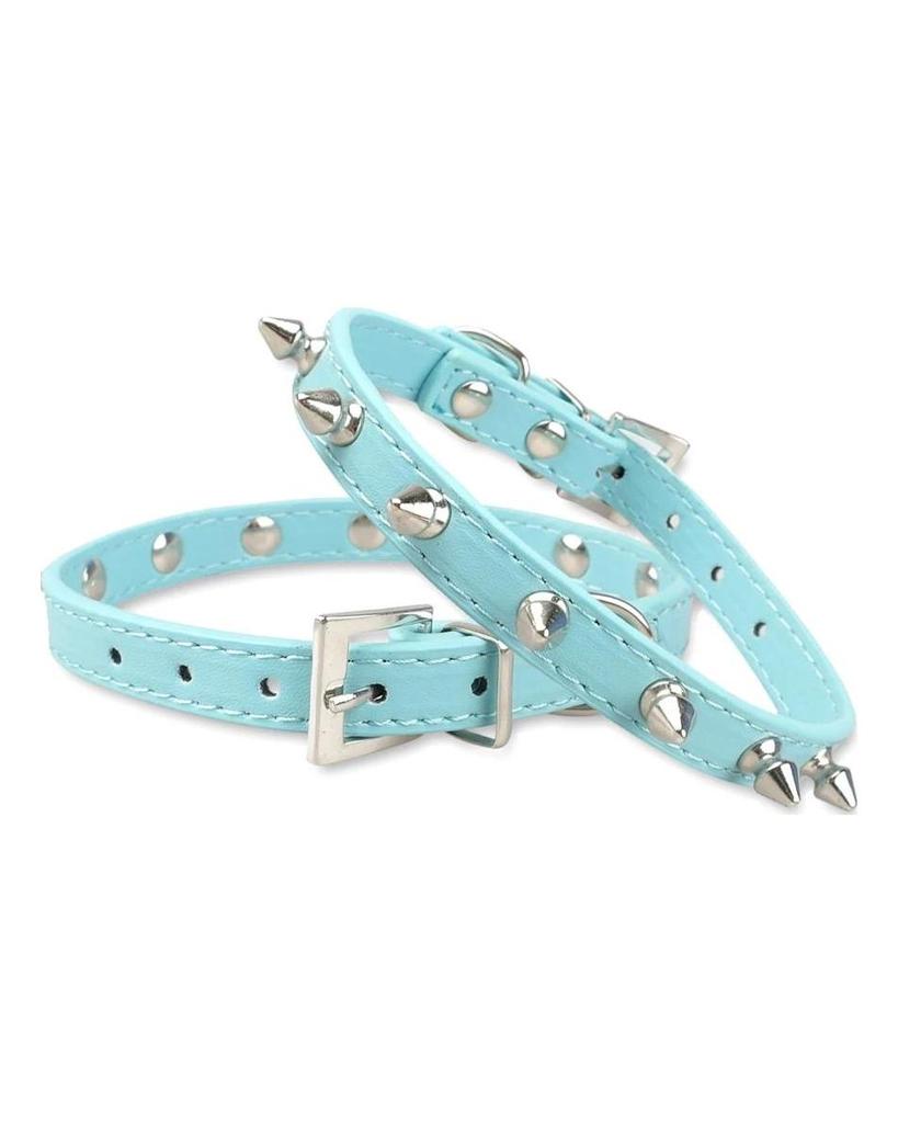 6 kolorów Fajna obroża dla kota Skórzana obroża z kolcami dla małych średnich psów Cat