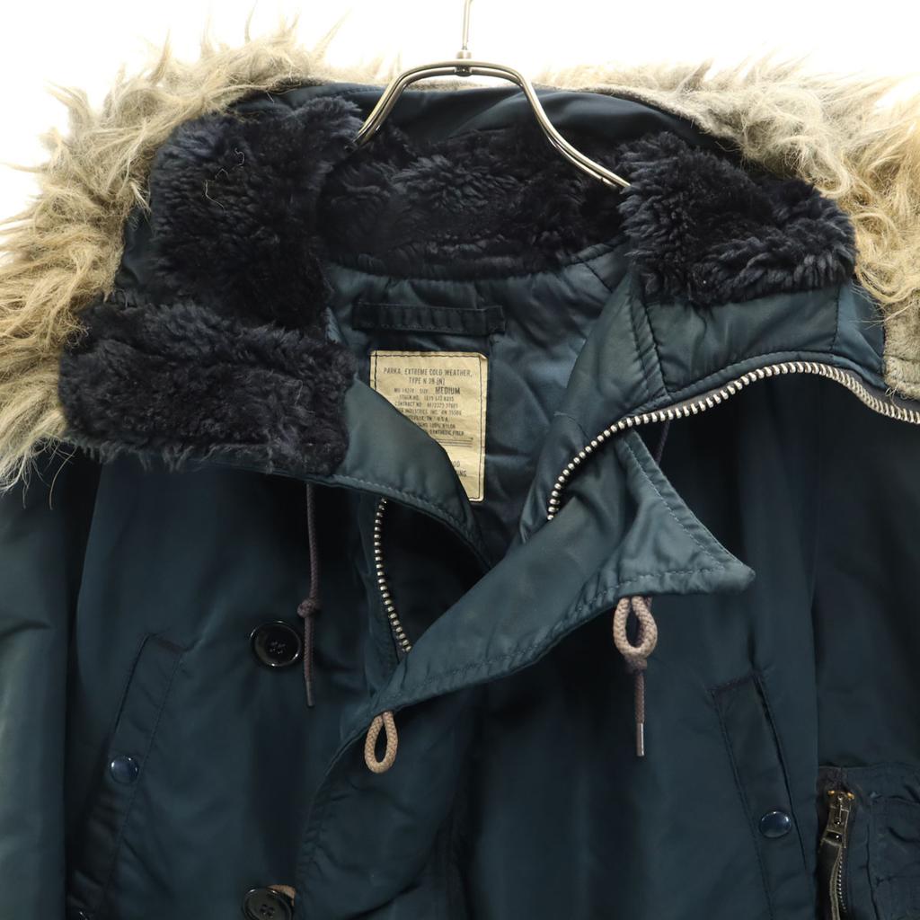 Alpha 90s Made In USA Old Military Jacket M Navy System Men's Used