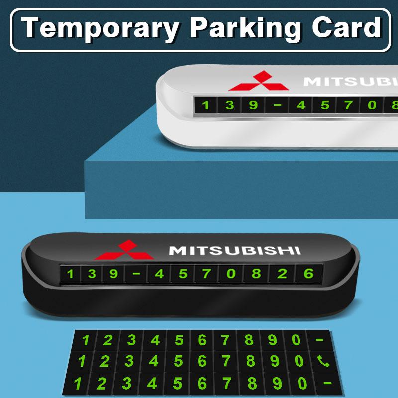 New Car Temporary Parking Card Plate Badge Car Styling For Mitsubishi Outlander I200 Pajero Eclipse ASX Lancer Space Delica Ex
