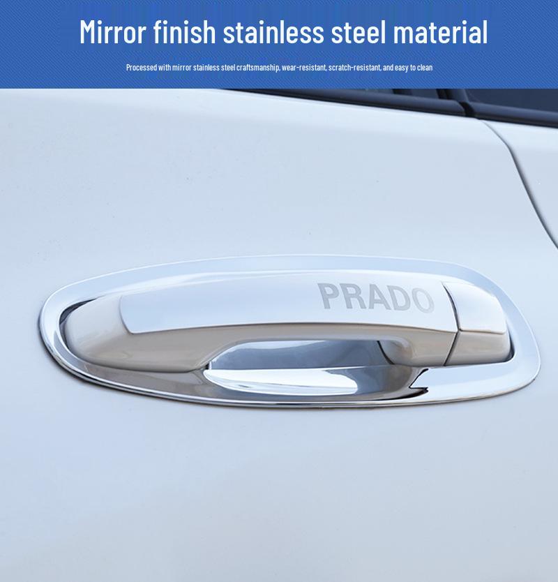 Stainless Steel Door Handle Bowl Trim for 2010-2019 Toyota Prado