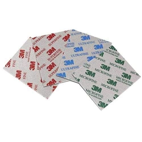 Iwamatu 3M ASD 5082, 5083, 5084, and 5085 Sponge Sandpapers (Set of 4) - 114mm X 139mm, Fine, Extra Fine, and Micro Grits. Waterproof and Suitable for