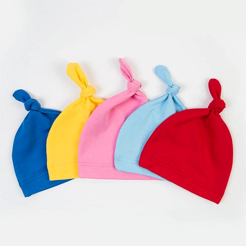 1Pc Baby Girls Soft Kids Gifts Fashion Newborn Headwear Handmade Cotton Clothing Decoration Caps Skin-friendly Knot Infant Hats