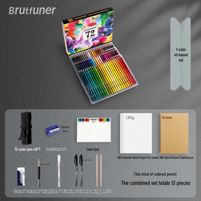 Cross-border Brutfuner 180 Oil-Based Non-Water-Soluble Colored Pencils for Art and Graffiti Drawing.