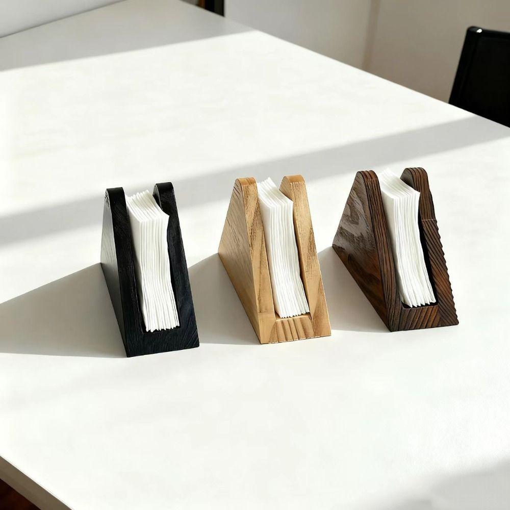 Fondo Antiscivolo Portatovaglioli in Legno Elegante Rastrelliera Verticale per Conservazione Carta Ristoranti
