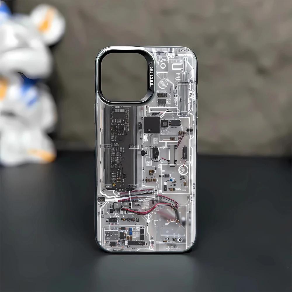 Advanced Circuit Board Phone Case for iPhone 17 16 15 14 13 12 11 Pro/ Max/Plus Shock AbsorberCover Case Coque