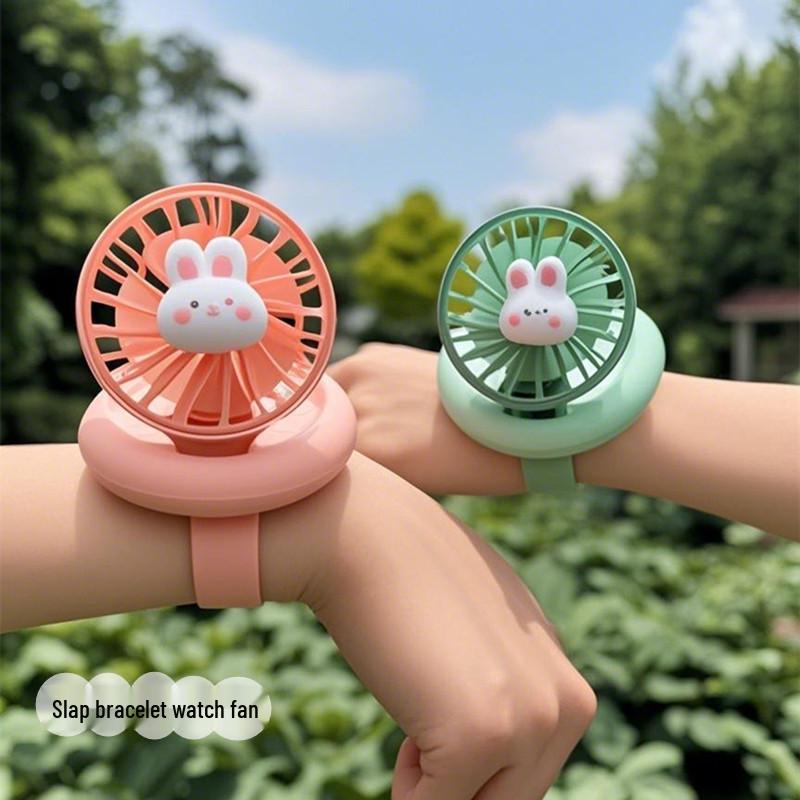 June 1st Children's Day Slap Bracelet Fan: Cute, Portable, Rechargeable, Student Wristband Mini Fan