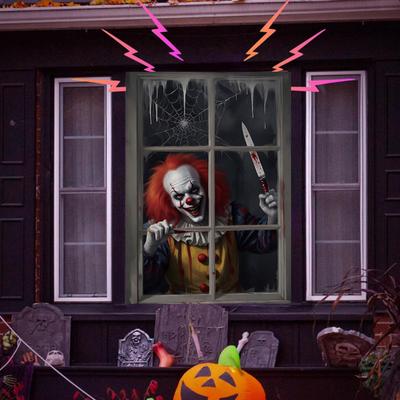 Nakładka na okno na Halloween Straszny duch Zombie Plakat na okno Przerażające wiszące tło Dekor na Halloweenowe artykuły imprezowe