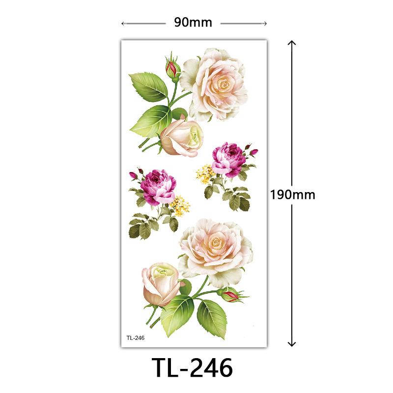 Flower Tattoo Stickers, Color Sketch Tattoo Stickers, English Letters, Wedding Photography Tattoo