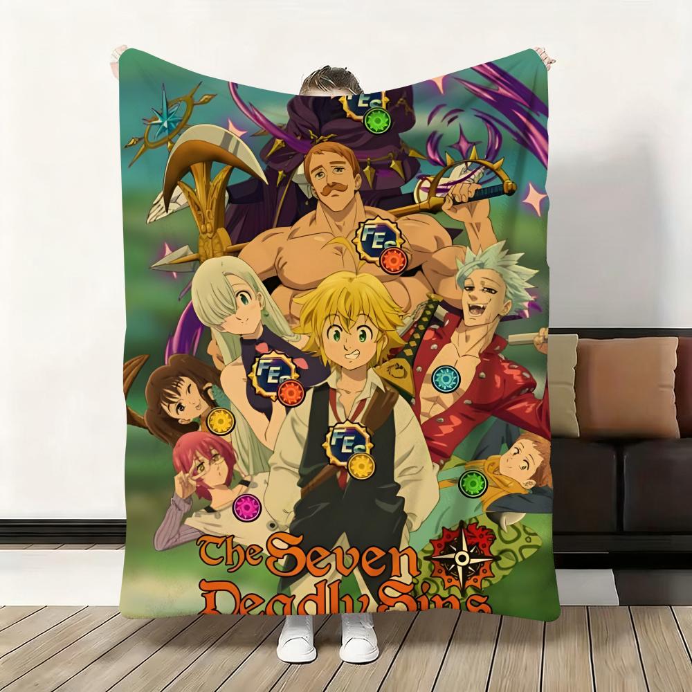 Anime S-Seven Deadly Sins Throw Flannel Fluffy Soft Blanket Warm Skin-Friendly Throw For Sofa Bed Office Nap Winter