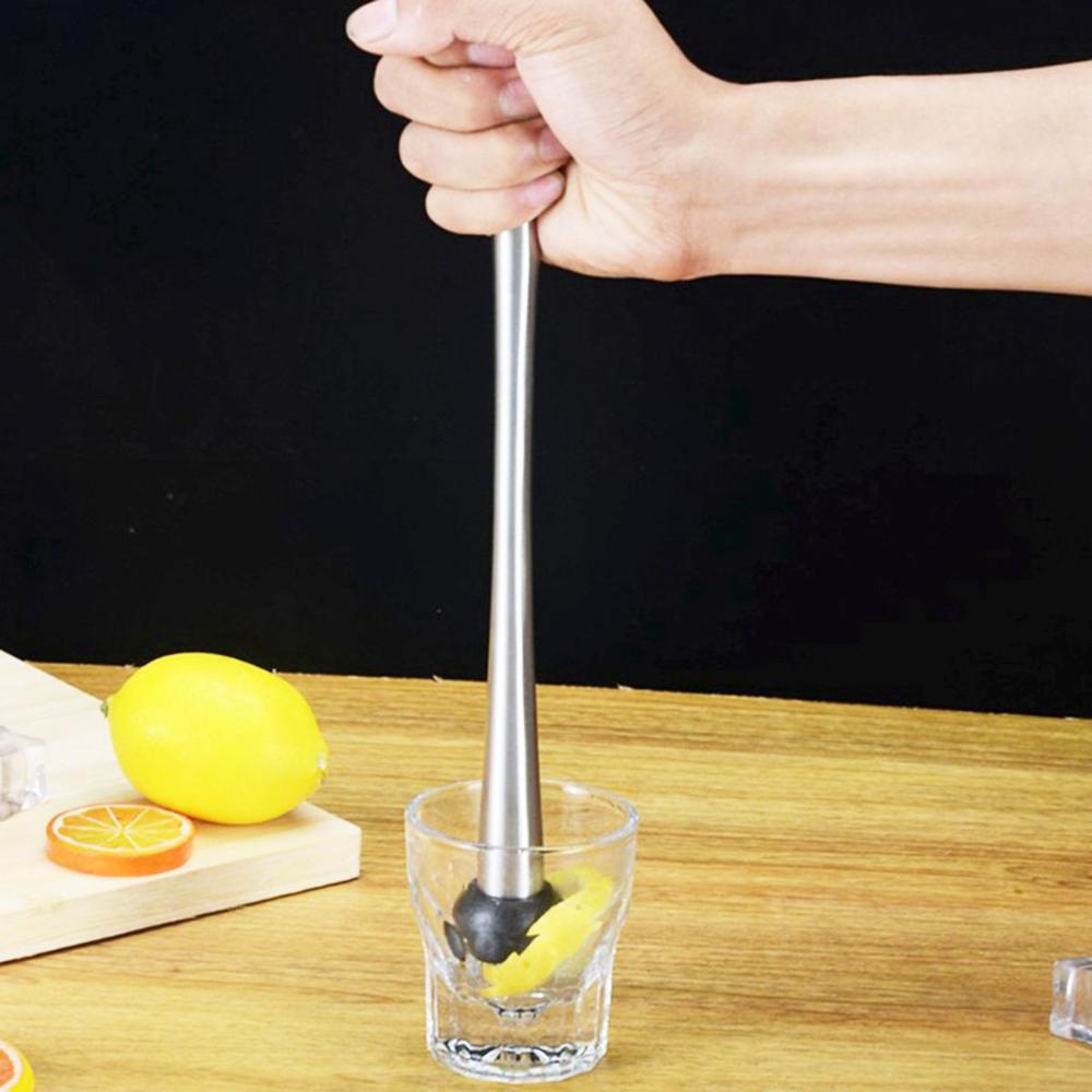 Mojito Drink Kitchen Stainless Steel DIY Long Cocktail Muddler Juice Stirrer Ice Crusher Masher