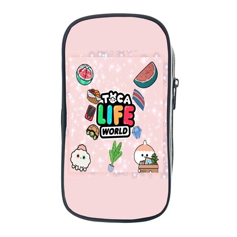 Toca Life World Pencil Case Gift Kids Boys Students Pencil Box Storage Pen Bag School Supplies Stationery Box