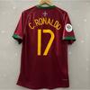 CR7 Retro dres pro dospělé č. 7, Prodyšný rychleschnoucí fotbalový dres pro fanoušky, Sběratelský, Červená/Zelená, M-XXL