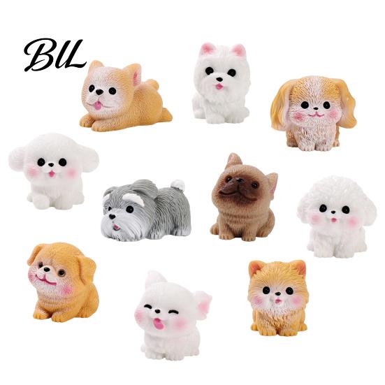 Creative Desk Accessories 2Pcs Mini Dog Figurines, Cute Resin Puppy Miniature Animal Figures, Small Handmade Figures Ornaments for Micro Landscape,
