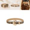Retro Leopard Print Womens Belt With Gold Buckle For Casual Vintage Style