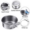 Parrot Feeding Cups Birds Food Dish Stainless Steel Feeders Water Cage Bowls with Clamp Holder for Parakeet Parrot Small Animal