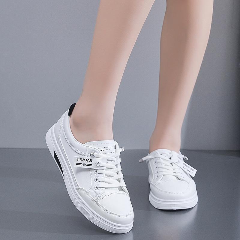 2025 Spring Korean Fashion Women's Non-Slip White Soft Sole Trendy Board Shoes