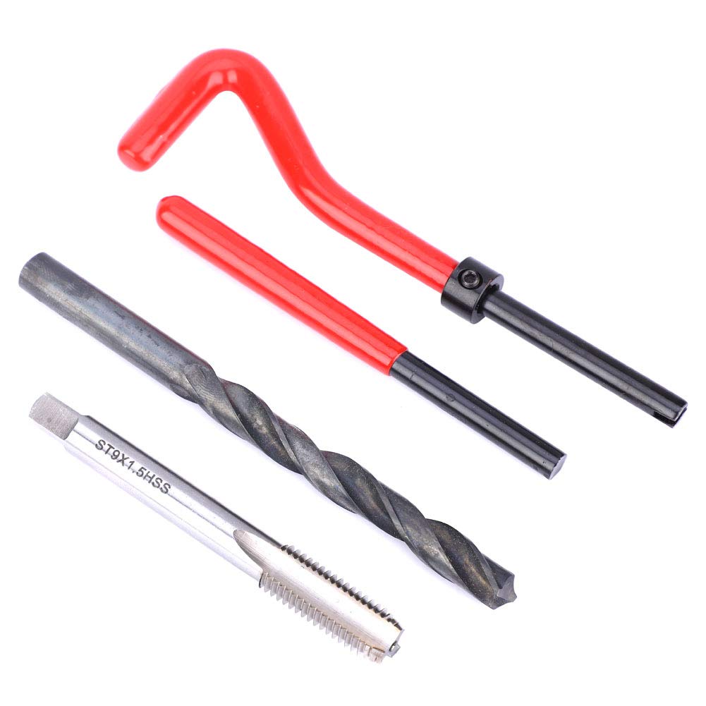 Rethreading Kit Thread Repair Kit Thread Repair Tool Thread Insert Kit 20 Pcs Thread Repair Kit M9x1.5 Stainless Steel Rethreading Tap Set for Female
