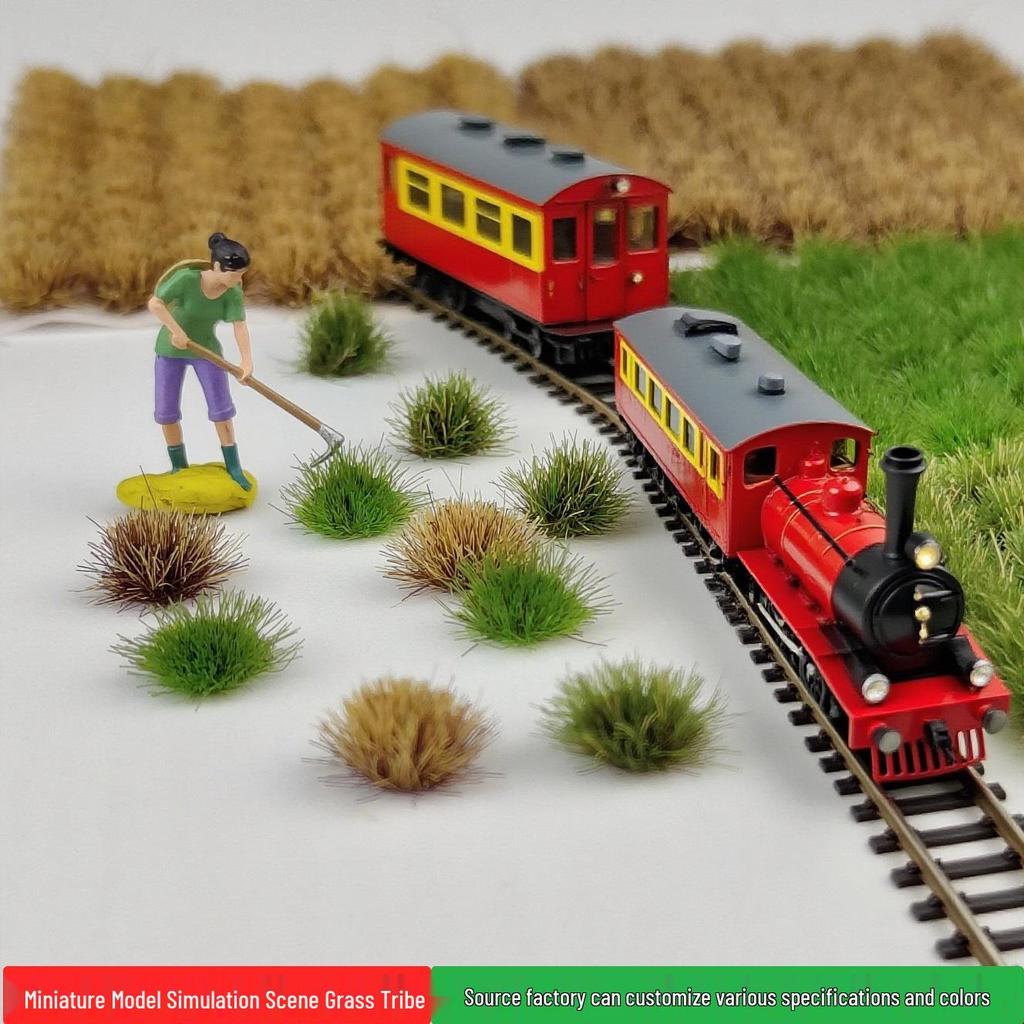 70 Miniature Seasonal Grass Clumps for Model Train Scenery and Military Dioramas