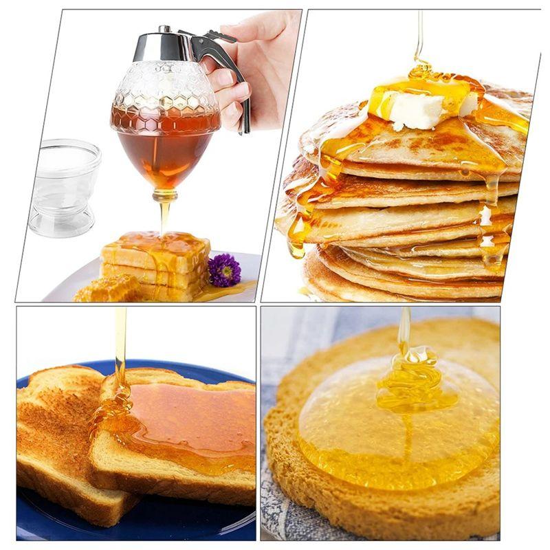 ABWR-Juice Syrup Cup Squeeze Bottle, Storage Pot Holder Bee Dripper,Kettle Honey Jar Container, Kitchen Accessories