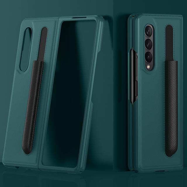 Anti -Scratch Pen Holder Thin Case For Samsung Galaxy Z Fold 3 5g Fold3 Anti -Knock Cell Phone Cover Fundas