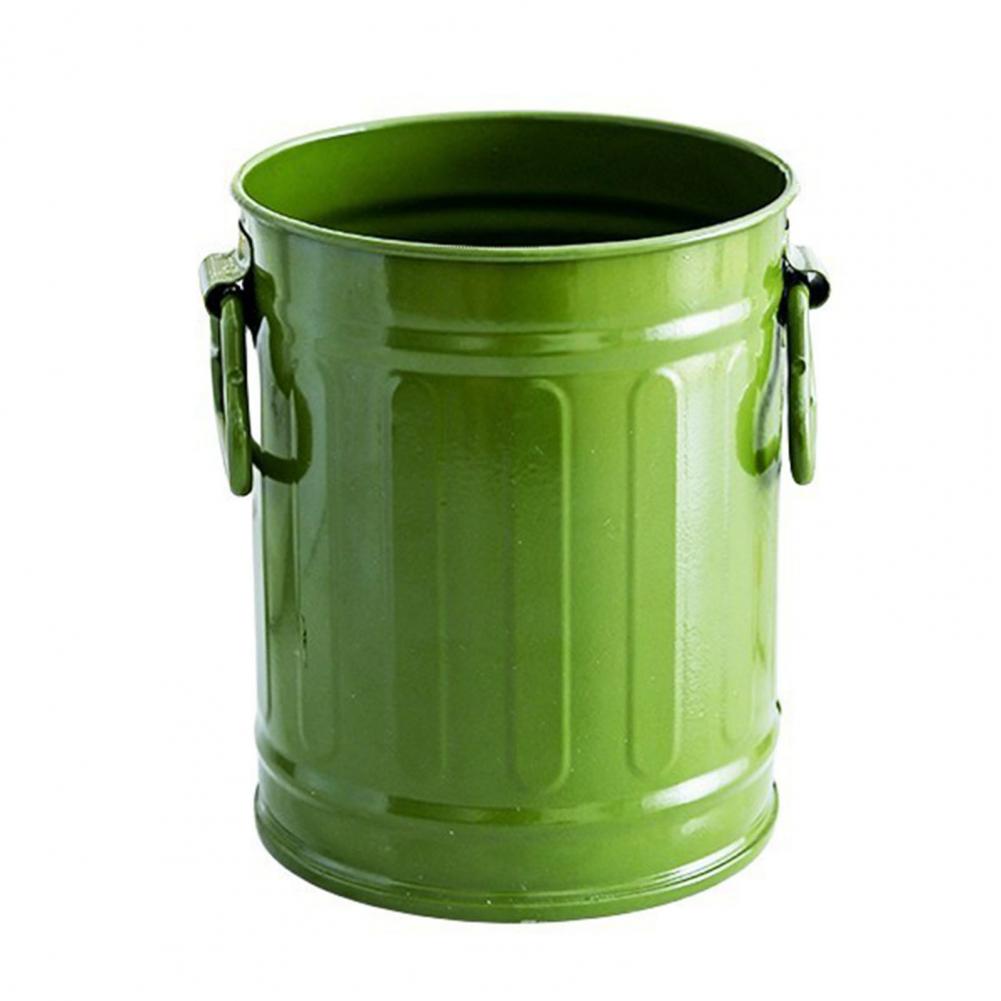 

Вінтажна металева підставка для ручок, велика місткість, настільний органайзер для офісних ручок, олівців, пензлів для макіяжу, іржавостійкий залізний відерце армія зелений колір