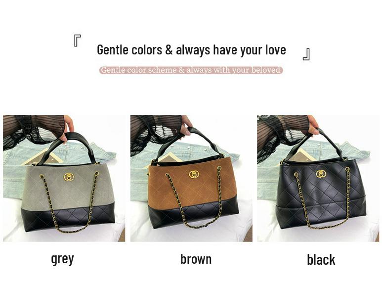 Elegant Coco-Inspired 2025 Brown Tote: Large Capacity Vintage Chain Hobo Bag for Women