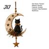 Unique Gift for Cat Owners Crescent Moon Black Hanging Ornament, on Wall Decor, Decor Rustic Star Door Window Pendant Gothic Farmhouse Room Decoration