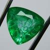 Natural Green Emerald Loose Gemstone Exclusive Muzo 7.50 ct Trillion for Jewelry Making and Crafts