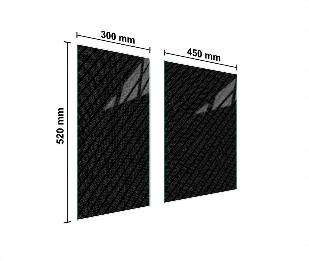 PIANO COTTURA IN VETRO PROTEZIONE 75x52 NERO