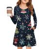 Christmas Day Girls' Long Sleeve Dress - Color Pocket Dress