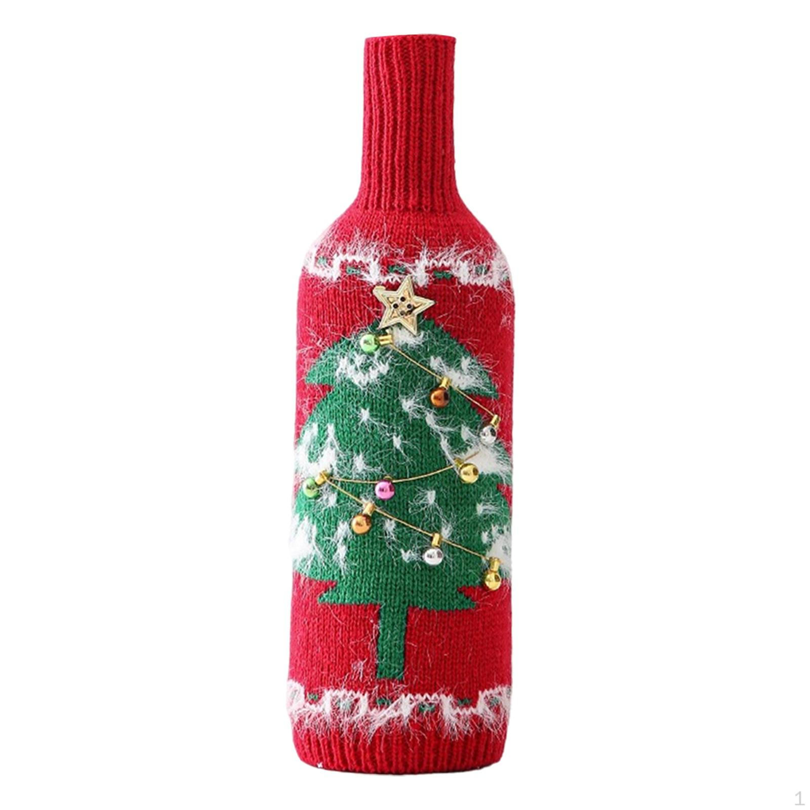 

Рождественская винная бутылка Чехол Рождественская сумка свитер Многоразовые украшения Christmas tree