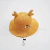 Kinder Strohhut Sommer Mädchen Sonnenhut Jungen Sonnenschutzhut Baby Rehhorn Fischerhut Atmungsaktiver Mesh-Hut