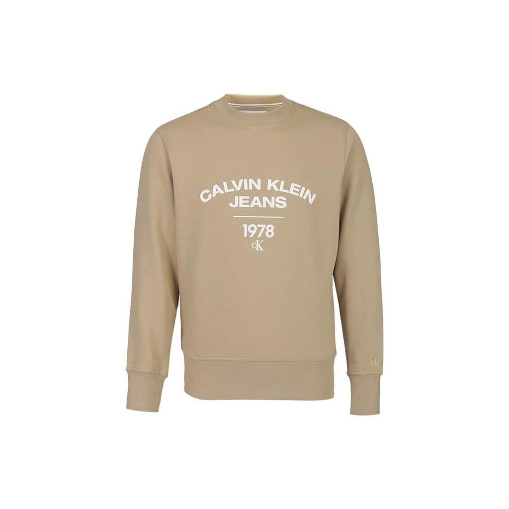 Calvin Klein Letter Print Fleece Hoodie Men hoodies Khaki J30J324210-PF2
