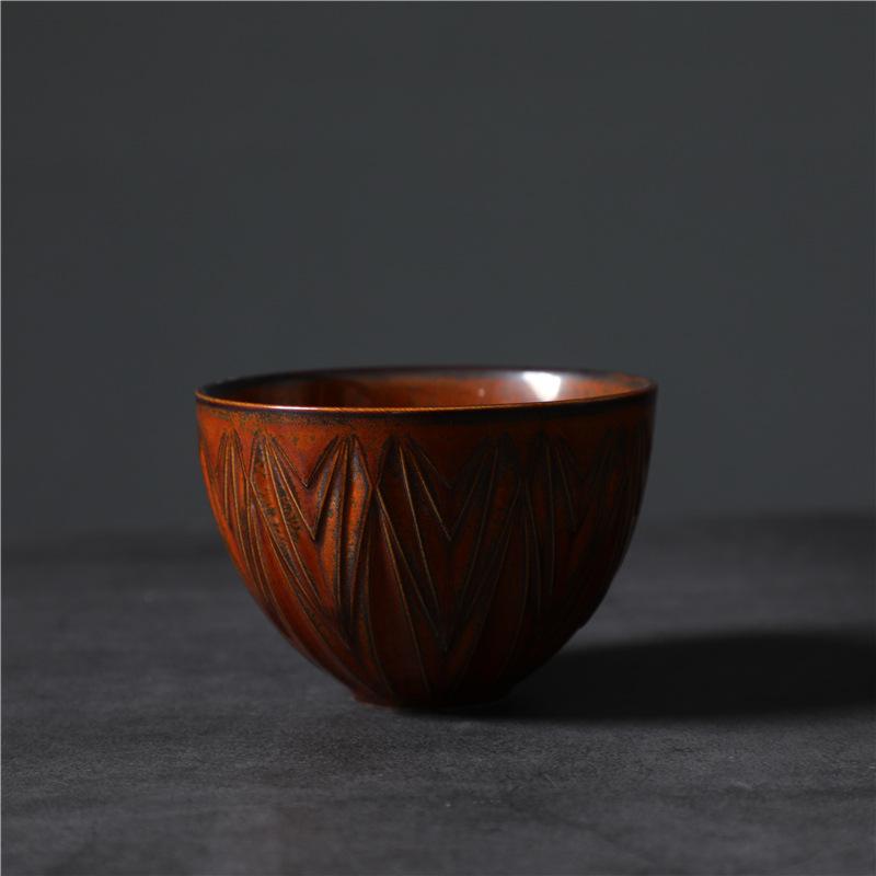 Retro Ceramic Cup Coarse Pottery Teacup Kung Fu Tea Set Small Cup Nordic Style Simple Ceramic Master Cup