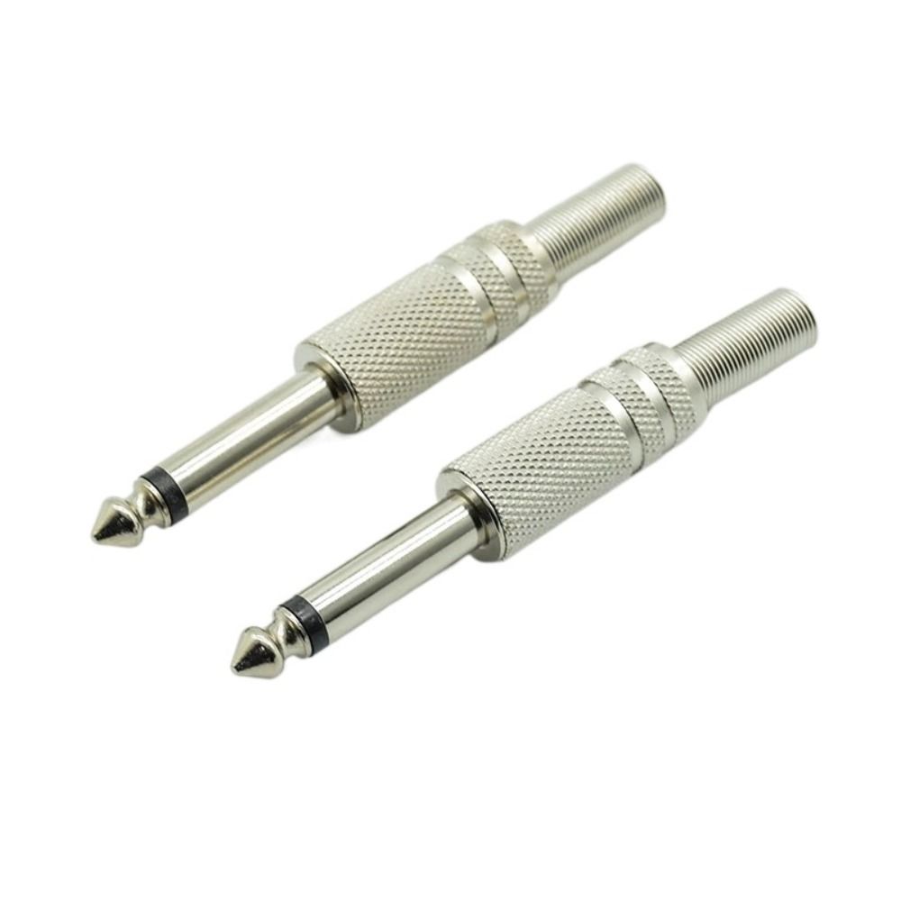 Headphone Plug 1/4" Mono Jack Adapter Soldering Audio Connector 6.35mm Male Jack 6.35mm Audio Plug